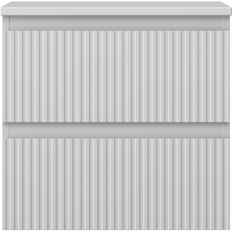 Mexen Rivel bathroom cabinet under sink 50 cm with countertop, 2 drawers, grooved, matte grey - 91A20-05047-2-BFFC62