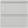 Mexen Rivel 50 cm Undersink Bathroom Cabinet with Countertop, 2 Drawers, Fluted, Matte Gray - 91A20-05047-2-BFFC62