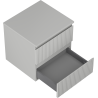 Mexen Rivel bathroom cabinet under the sink 50 cm with countertop, 2 drawers, grooved, matte gray - 91A20-05047-2-BFFC62