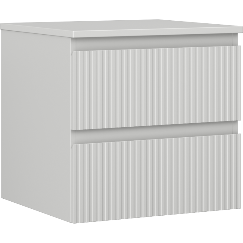 Mexen Rivel bathroom cabinet under sink 50 cm with countertop, 2 drawers, grooved, matte grey - 91A20-05047-2-BFFC62