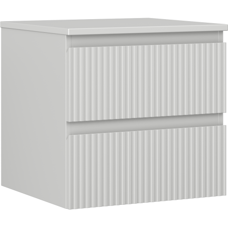 Mexen Rivel bathroom cabinet under sink 50 cm with countertop, 2 drawers, grooved, matte grey - 91A20-05047-2-BFFC62