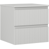Mexen Rivel 50 cm Undersink Bathroom Cabinet with Countertop, 2 Drawers, Fluted, Matte Gray - 91A20-05047-2-BFFC62