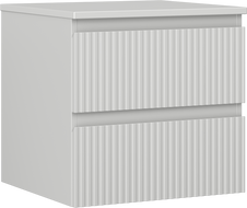 Mexen Rivel 50 cm Undersink Bathroom Cabinet with Countertop, 2 Drawers, Fluted, Matte Gray - 91A20-05047-2-BFFC62