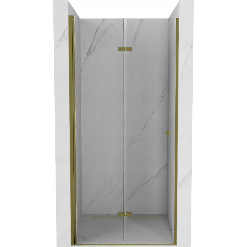 Mexen Lima folding shower door 80 cm, Transparent, Gold - 856-080-000-50-00