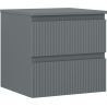 Mexen Rivel 50 cm Bathroom Vanity Cabinet with Countertop, 2 Drawers, Fluted, Matte Graphite - 91A20-05047-2-BFFC66