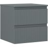 Mexen Rivel bathroom cabinet for washbasin 50 cm with countertop, 2 drawers, grooved, matte graphite - 91A20-05047-2-BFFC66