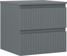 Mexen Rivel 50 cm Bathroom Vanity Cabinet with Countertop, 2 Drawers, Fluted, Matte Graphite - 91A20-05047-2-BFFC66