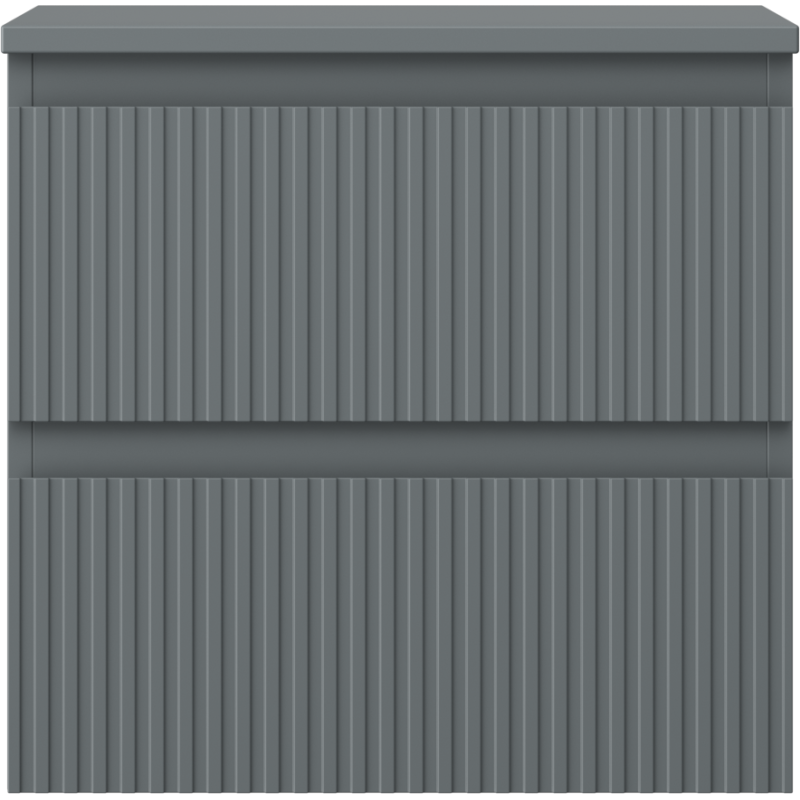 Mexen Rivel 50 cm Cabinet for Washbasin with Countertop, 2 Drawers, Ribbed, Matte Graphite - 91A20-05047-2-BFFC66