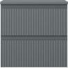 Mexen Rivel 50 cm Bathroom Vanity Cabinet with Countertop, 2 Drawers, Fluted, Matte Graphite - 91A20-05047-2-BFFC66