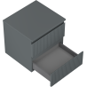 Mexen Rivel 50 cm Cabinet for Washbasin with Countertop, 2 Drawers, Ribbed, Matte Graphite - 91A20-05047-2-BFFC66