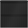 Mexen Rivel bathroom cabinet under washbasin 50 cm with countertop, 2 drawers, grooved, black matte - 91A20-05047-2-BFFC71