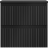 Mexen Rivel bathroom vanity cabinet 50 cm with countertop, 2 drawers, grooved, matte black - 91A20-05047-2-BFFC71