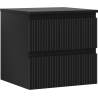 Mexen Rivel bathroom cabinet under washbasin 50 cm with countertop, 2 drawers, grooved, black matte - 91A20-05047-2-BFFC71