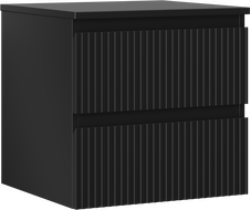 Mexen Rivel bathroom cabinet under washbasin 50 cm with countertop, 2 drawers, grooved, black matte - 91A20-05047-2-BFFC71