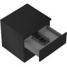 Mexen Rivel bathroom cabinet under washbasin 50 cm with countertop, 2 drawers, grooved, black matte - 91A20-05047-2-BFFC71