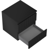 Mexen Rivel bathroom cabinet under washbasin 50 cm with countertop, 2 drawers, grooved, black matte - 91A20-05047-2-BFFC71