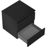 Mexen Rivel bathroom vanity cabinet 50 cm with countertop, 2 drawers, grooved, matte black - 91A20-05047-2-BFFC71