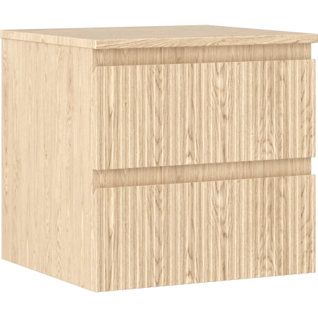 Mexen Rivel 50 cm Bathroom Cabinet with Countertop, 2 Drawers, Grooved, Oak - 91A20-05047-2-BFFC81