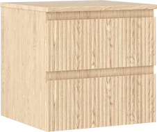 Mexen Rivel bathroom cabinet under-sink 50 cm with countertop, 2 drawers, fluted, oak - 91A20-05047-2-BFFC81