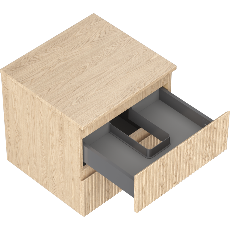 Mexen Rivel 50 cm Bathroom Cabinet with Countertop, 2 Drawers, Grooved, Oak - 91A20-05047-2-BFFC81