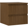 Mexen Rivel bathroom cabinet under sink 50 cm with countertop, 2 drawers, grooved, walnut - 91A20-05047-2-BFFC86