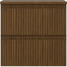 Mexen Rivel bathroom cabinet under sink 50 cm with countertop, 2 drawers, grooved, walnut - 91A20-05047-2-BFFC86