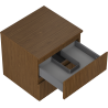 Mexen Rivel bathroom cabinet under sink 50 cm with countertop, 2 drawers, grooved, walnut - 91A20-05047-2-BFFC86