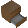 Mexen Rivel bathroom cabinet under-sink 50 cm with counter, 2 drawers, grooved, walnut - 91A20-05047-2-BFFC86
