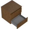 Mexen Rivel bathroom cabinet under sink 50 cm with countertop, 2 drawers, grooved, walnut - 91A20-05047-2-BFFC86