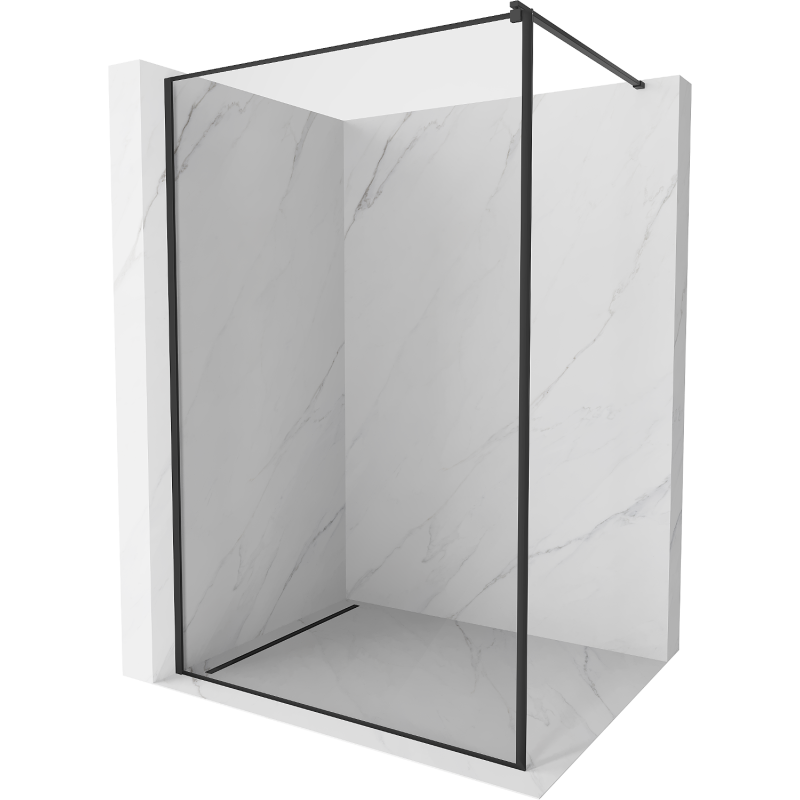 Mexen Kioto Walk-in Shower Wall 100 x 200 cm, Black Frame 8 mm, Black - 800-100-101-70-70