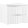 Mexen Rivel bathroom cabinet under sink 60 cm with countertop, 2 drawers, grooved, matte white - 91A20-06047-2-BFFC01