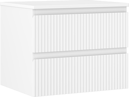 Mexen Rivel bathroom cabinet under sink 60 cm with countertop, 2 drawers, grooved, matte white - 91A20-06047-2-BFFC01