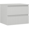 Mexen Rivel bathroom cabinet under sink 60 cm with countertop, 2 drawers, grooved, matte gray - 91A20-06047-2-BFFC62