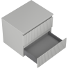 Mexen Rivel bathroom cabinet under sink 60 cm with countertop, 2 drawers, grooved, matte gray - 91A20-06047-2-BFFC62