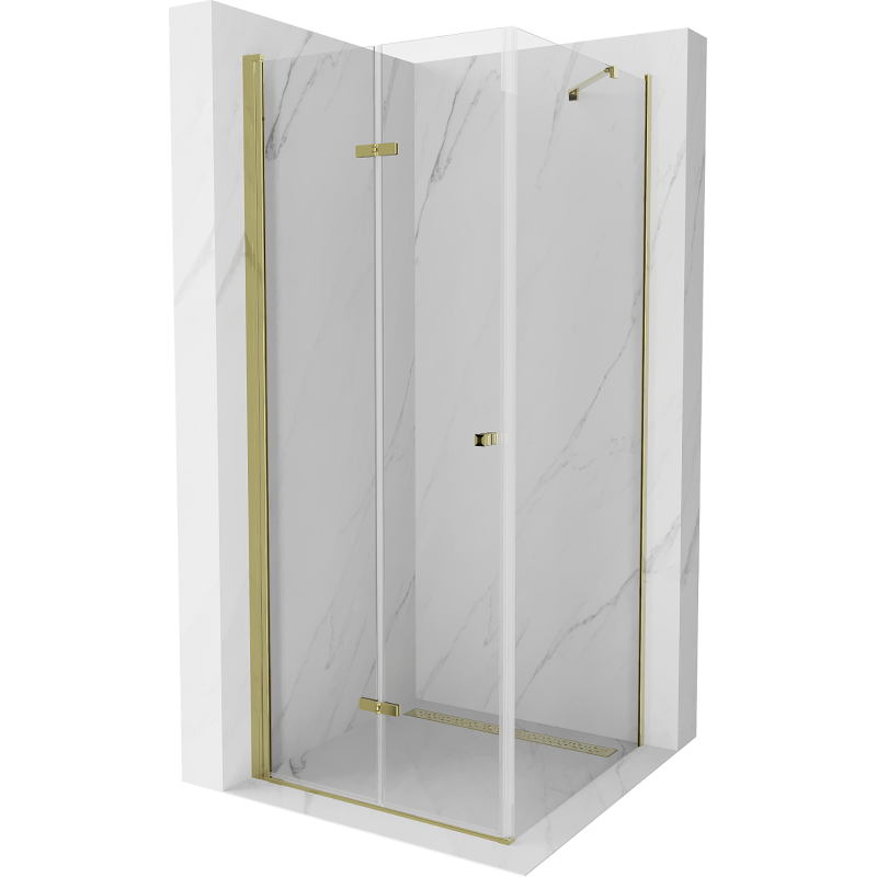 Mexen Lima Folding Shower Enclosure 70 x 70 cm, Transparent, Gold - 856-070-070-50-00