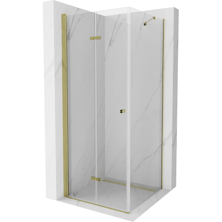 Mexen Lima Folding Shower Enclosure 70 x 70 cm, Transparent, Gold - 856-070-070-50-00