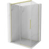 Mexen Rox sliding shower enclosure 130 x 80 cm, transparent, brushed gold - 8C2-130-080-55-00