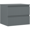 Mexen Rivel bathroom vanity cabinet 60 cm with countertop, 2 drawers, grooved, matte graphite - 91A20-06047-2-BFFC66