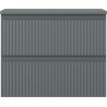 Mexen Rivel bathroom cabinet for washbasin 60 cm with countertop, 2 drawers, ribbed, matte graphite - 91A20-06047-2-BFFC66