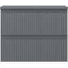 Mexen Rivel bathroom vanity cabinet 60 cm with countertop, 2 drawers, grooved, matte graphite - 91A20-06047-2-BFFC66