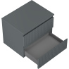 Mexen Rivel bathroom vanity cabinet 60 cm with countertop, 2 drawers, grooved, matte graphite - 91A20-06047-2-BFFC66