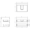 Mexen Rivel 60 cm Bathroom Sink Cabinet with Countertop, 2 Drawers, Grooved, Matte Black - 91A20-06047-2-BFFC71