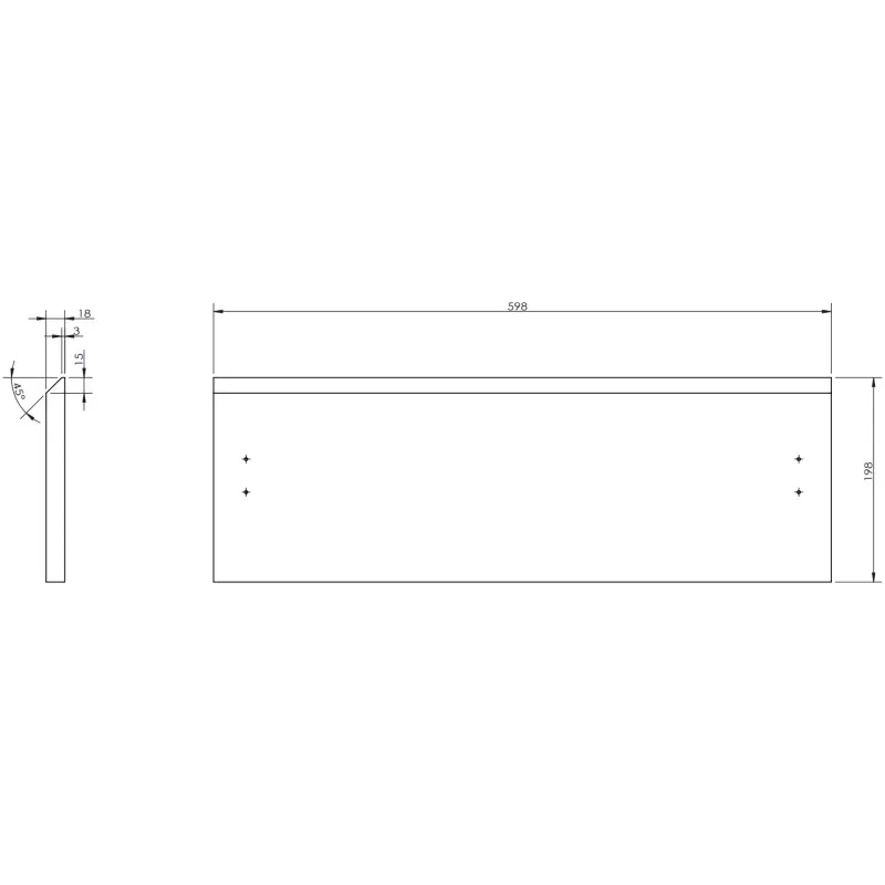Mexen Rivel bathroom cabinet for washbasin 60 cm with countertop, 2 drawers, fluted, black matt - 91A20-06047-2-BFFC71
