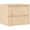 Mexen Rivel bathroom cabinet under the sink 60 cm with countertop, 2 drawers, grooved, oak - 91A20-06047-2-BFFC81