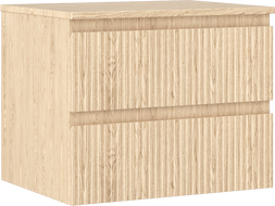 Mexen Rivel bathroom cabinet under the sink 60 cm with countertop, 2 drawers, grooved, oak - 91A20-06047-2-BFFC81