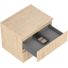 Mexen Rivel bathroom cabinet under the sink 60 cm with countertop, 2 drawers, grooved, oak - 91A20-06047-2-BFFC81