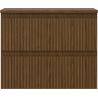 Mexen Rivel 60 cm Bathroom Cabinet with Countertop, 2 Drawers, Grooved, Walnut - 91A20-06047-2-BFFC86