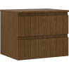 Mexen Rivel 60 cm Bathroom Cabinet with Countertop, 2 Drawers, Grooved, Walnut - 91A20-06047-2-BFFC86
