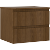 Mexen Rivel bathroom cabinet for washbasin 60 cm with countertop, 2 drawers, grooved, walnut - 91A20-06047-2-BFFC86
