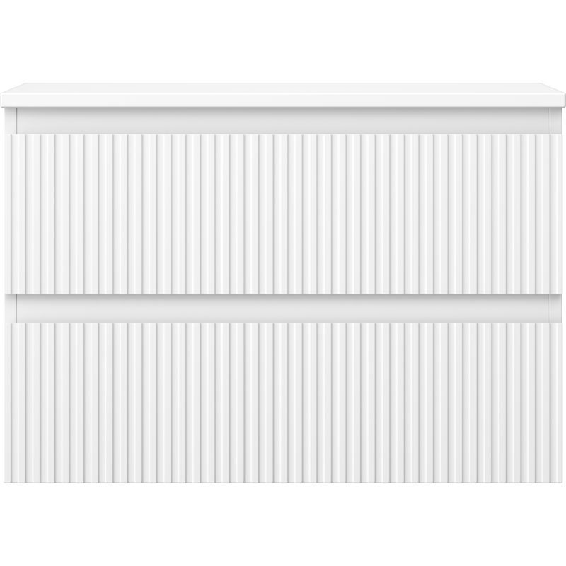 Mexen Rivel bathroom cabinet under sink 70 cm with countertop, 2 drawers, grooved, matt white - 91A20-07047-2-BFFC01